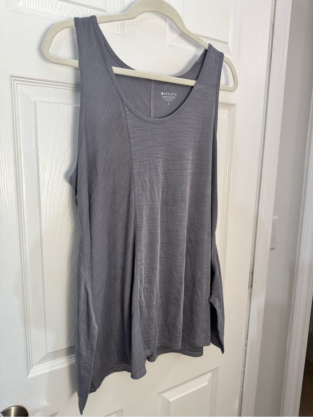 New Althleta Ribbed Long Tank - Gray Blue - Size Large  - Modal